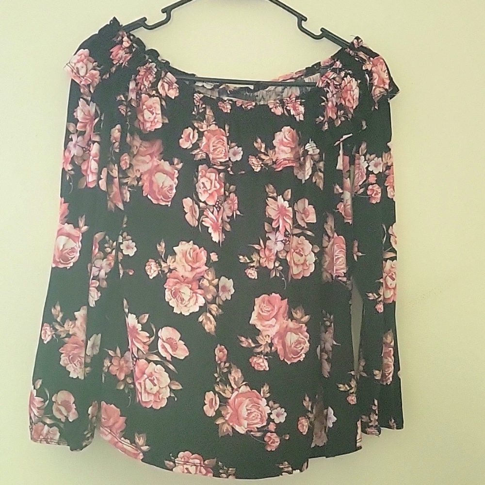 Off the shoulder floral blouse